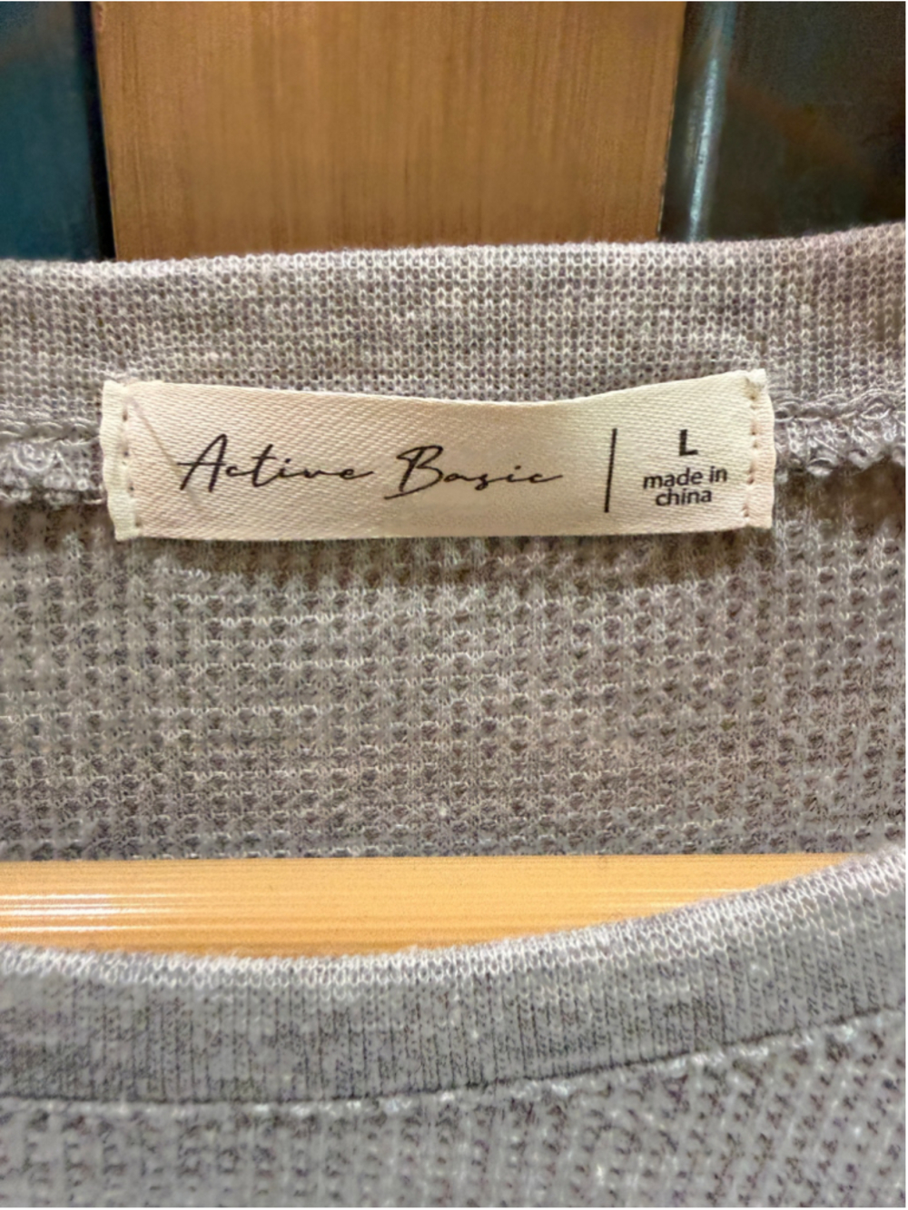 Women's Active Basic Gray Long Sleeve Tee Standard L - Picture 2 of 3